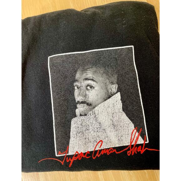 2PAC Tupac Shakur Portrait All Eyez On Me Black Long Sleeve T Shirt Size M - Picture 1 of 5